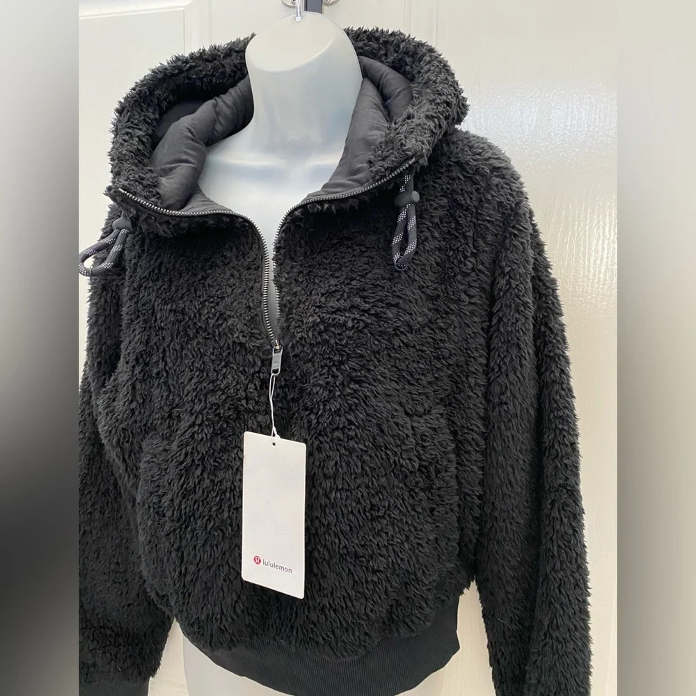 NEW wTag-LULULEMON Black Oh So Sherpa Half Zip 6 - Picture 2 of 3